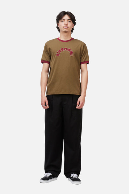 Dime Arch Ringer Tee Brown