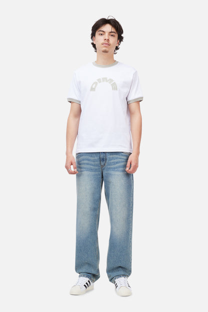 Dime Arch Ringer Tee White