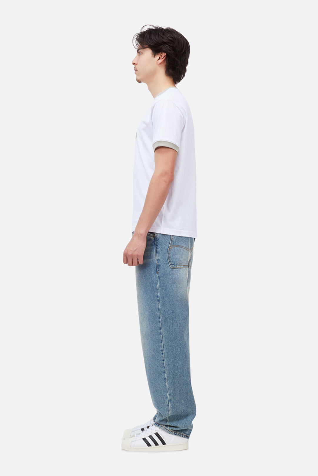 Dime Arch Ringer Tee White