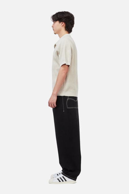 Dime Cable Knit Polo Oatmeal