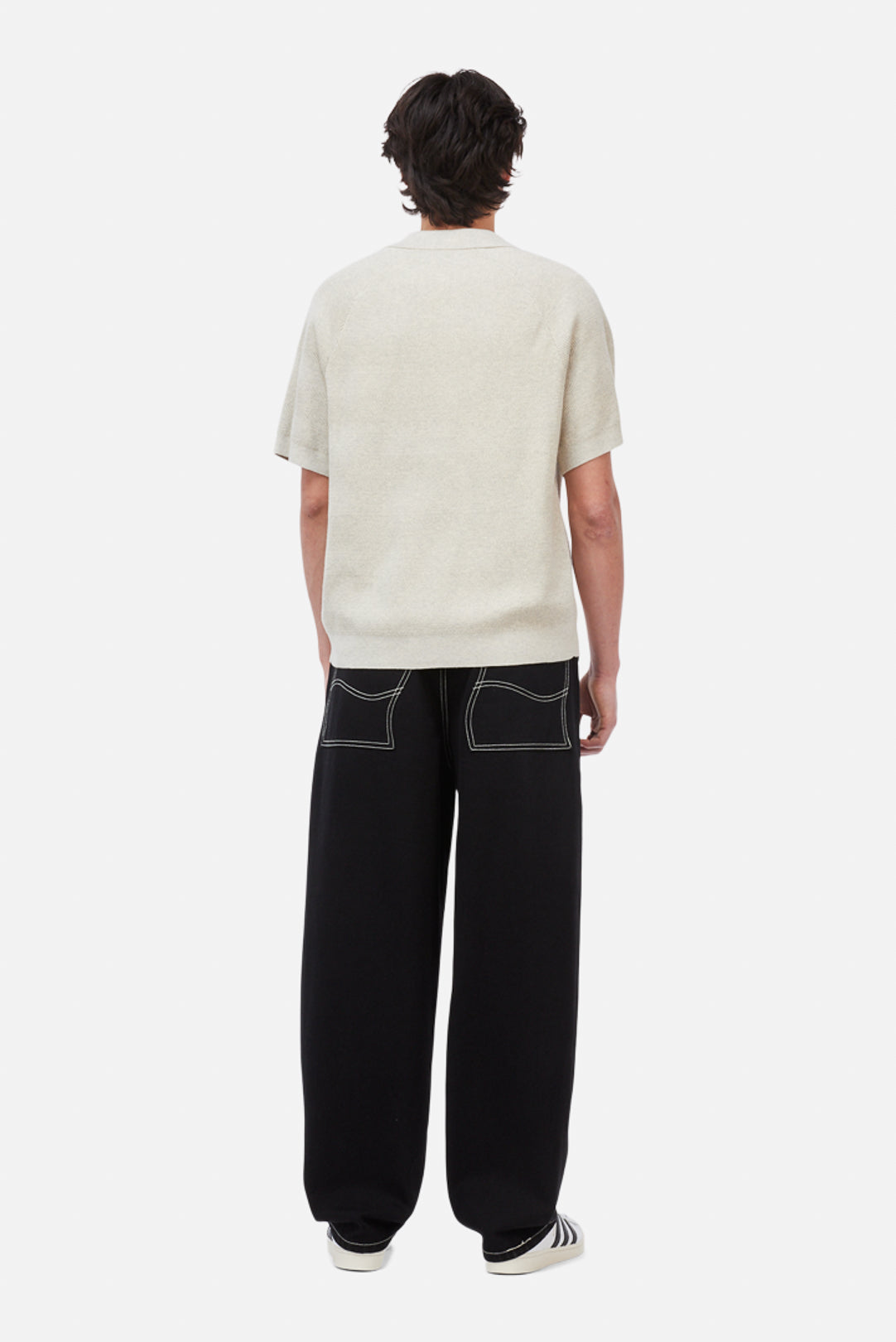 Dime Cable Knit Polo Oatmeal