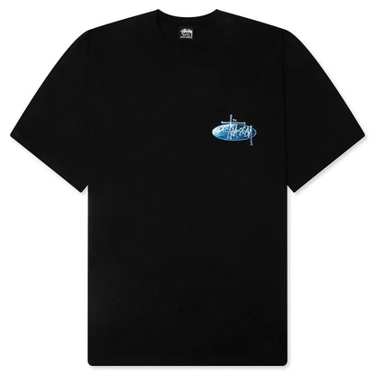 Stüssy Wave Oval Tee: Black