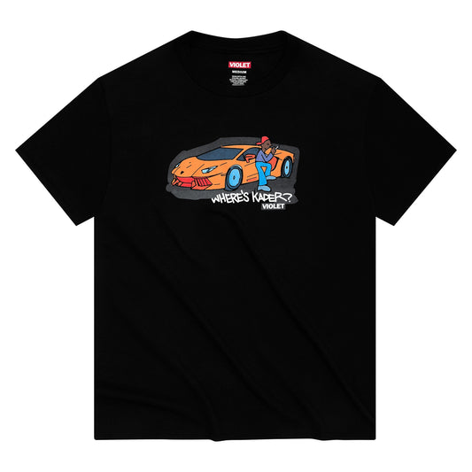 Violet "Where's Kader" Tee Black