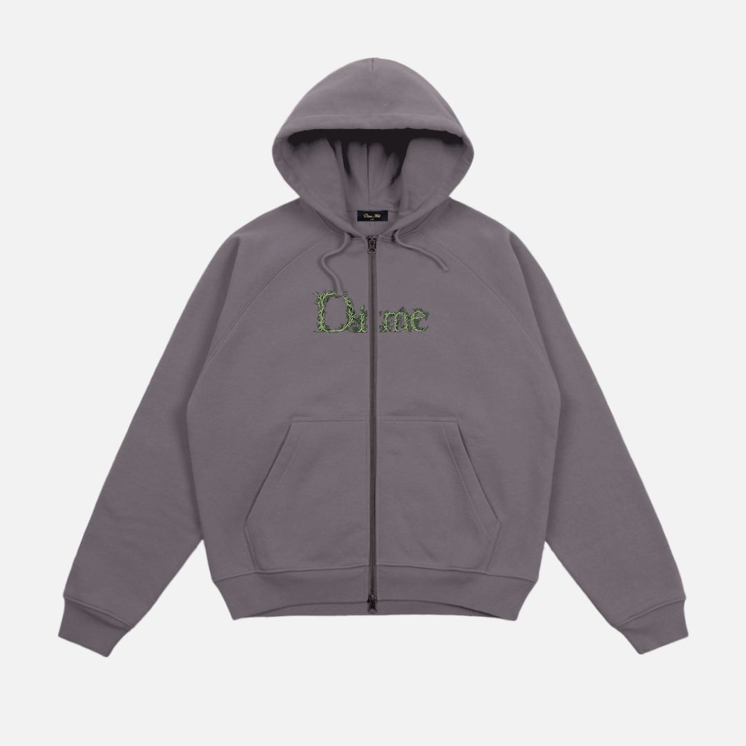 Dime Classic Veins Zip Hoodie Charcoal Grape