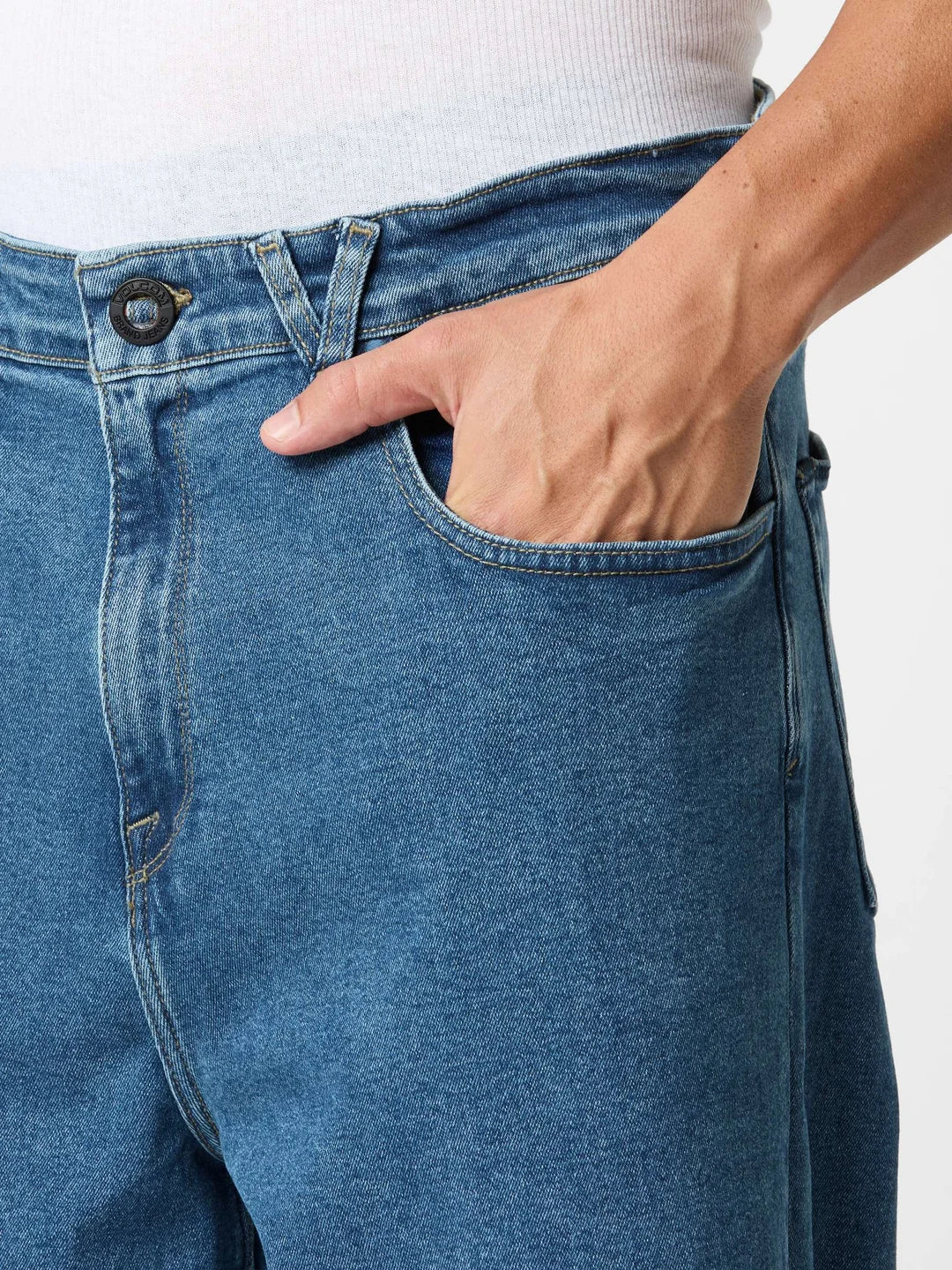 Volcom Chillow Denim Jeans: Deep River Blues