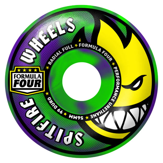 Spitfire F4 99 Radial Full Green/Purple Swirl 56MM