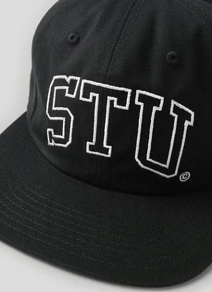 Stüssy Arch Strapback Cap: Shadow Black