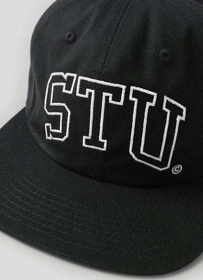Stüssy Arch Strapback Cap: Shadow Black