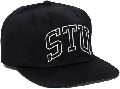 Stüssy Arch Strapback Cap: Shadow Black