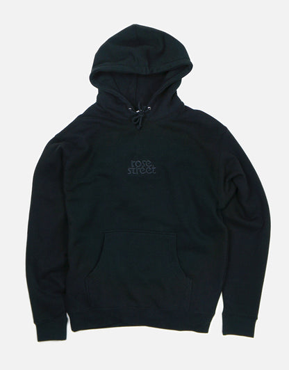 Rose Street Emb Stacked Logo Hoodie Black