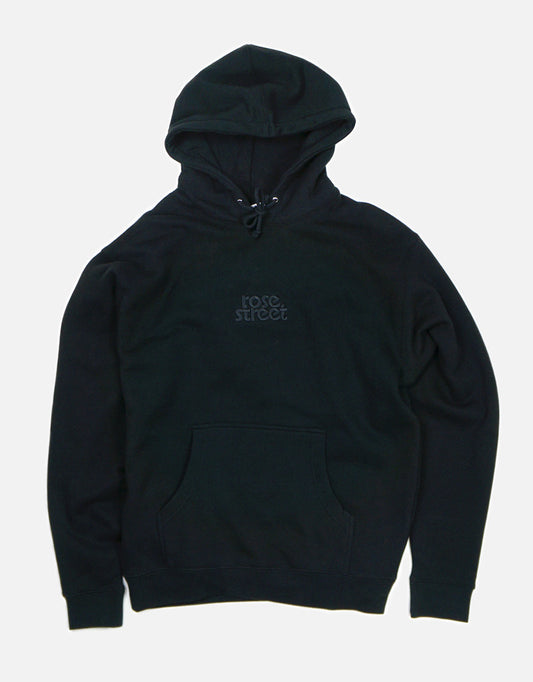 Rose Street Emb Stacked Logo Hoodie Black