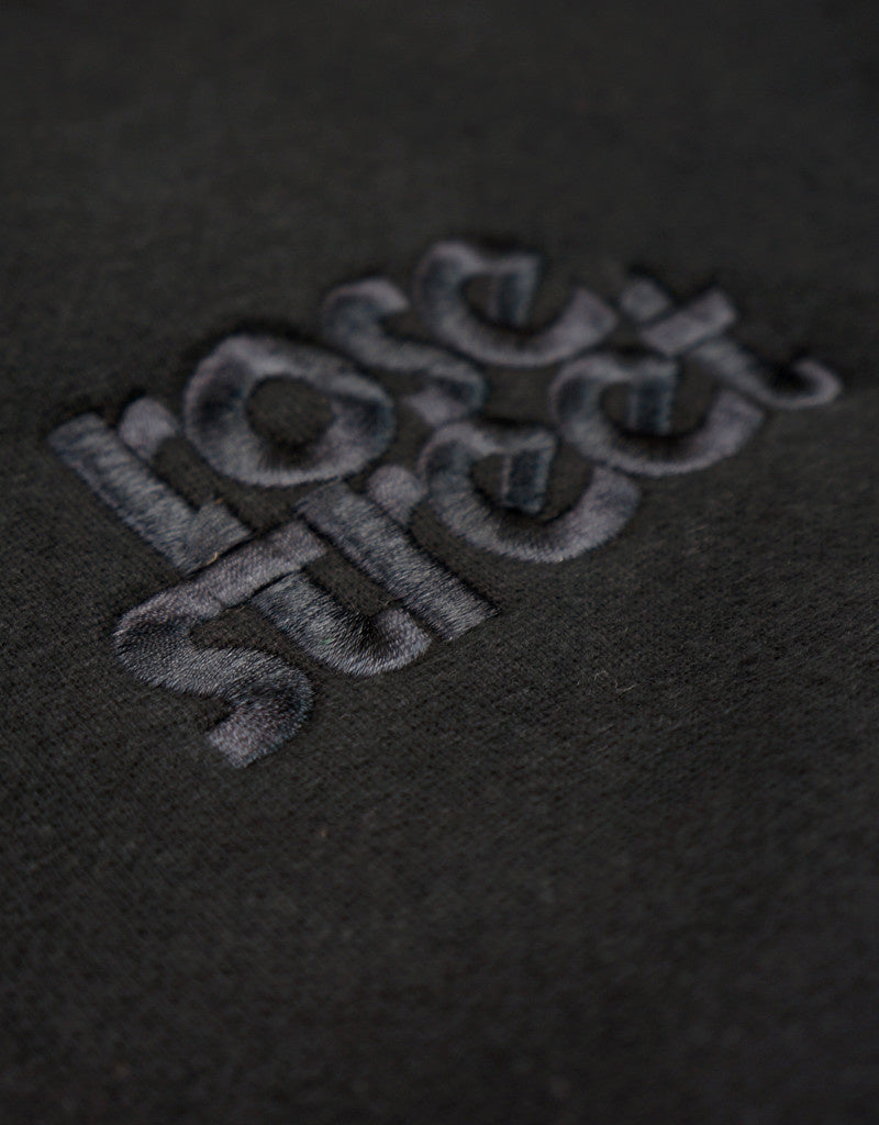 Rose Street Emb Stacked Logo Hoodie Black